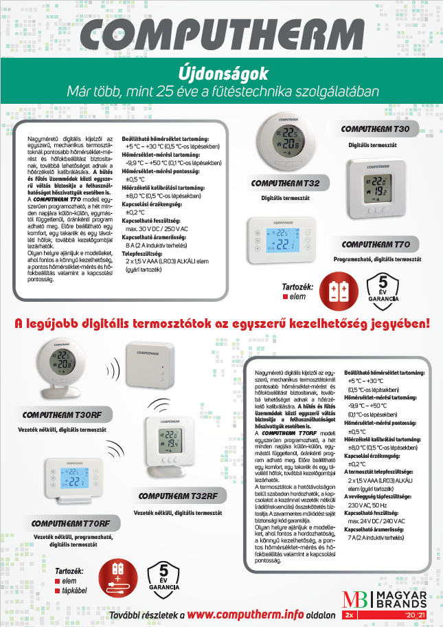Computherm - Digitális, Wi-fi, mechanikus termosztátok - Quantrax Kft. 